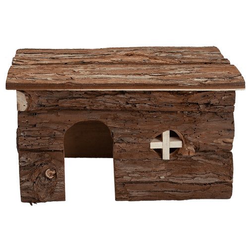 A E Cages Nibbles Log Cabin Small Animal Hut Brown, 1ea/LG