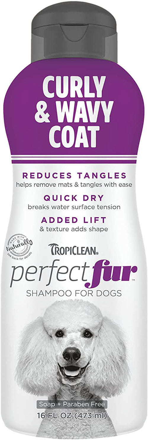 TropiClean PerfectFur Curly & Wavy Coat Shampoo for Dogs 16oz