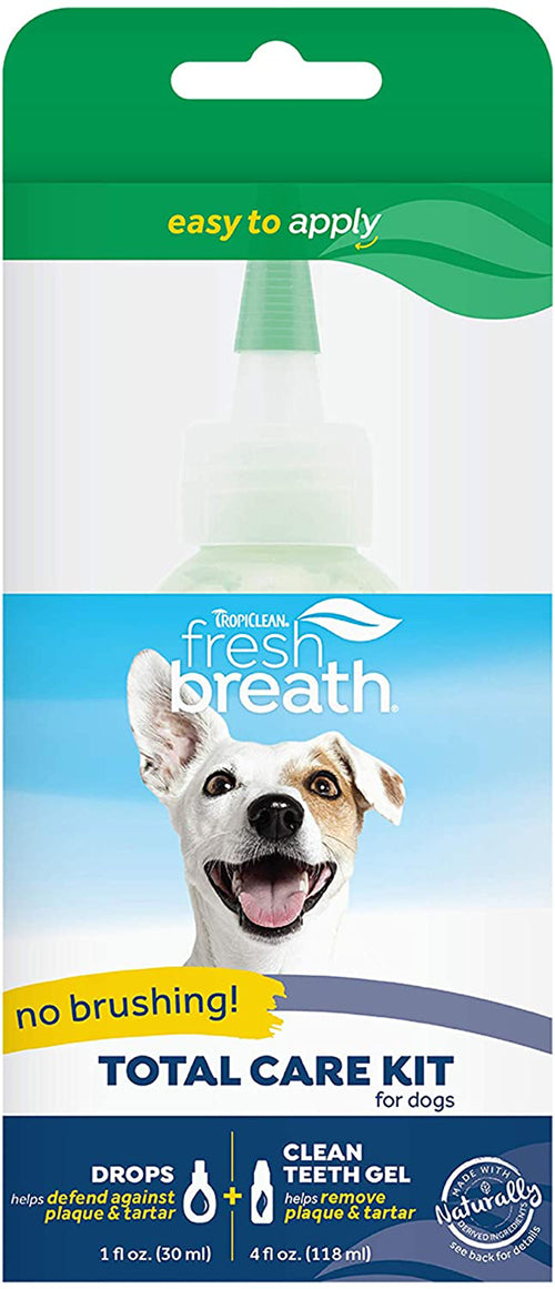 TropiClean Fresh Breath Total Care Oral Gel Kit for Dogs