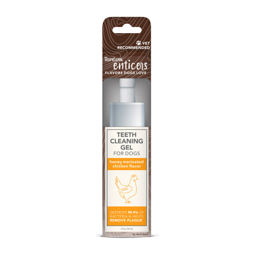 TropiClean Enticers Teeth Cleaning Gel for Dogs Honey Marinated Chicken, 1ea/2 oz