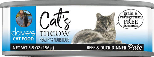 Dave's Pet Cat’s Meow Beef & Duck Dinner Paté 5.5oz.