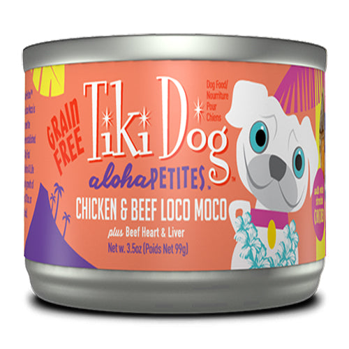 Tiki Pets Dog Aloha Petites Loco Moco Chicken and Beef 3.5Oz Pouch (Case Of 12)