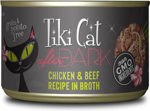 Tiki Pets Cat After Dark Chicken Beef 5.5 Oz.(Case Of 8)
