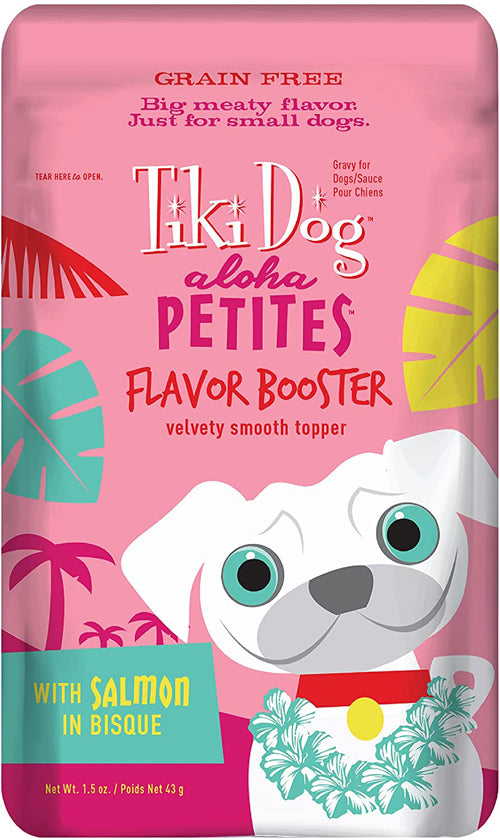 Tiki Pets Dog Aloha Petites Flavor Booster Salmon Bisque 1.5oz (Case Of 12)