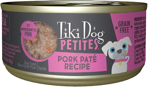 Tiki Pets Dog Petite Pate Pork 3oz. (Case Of 12)