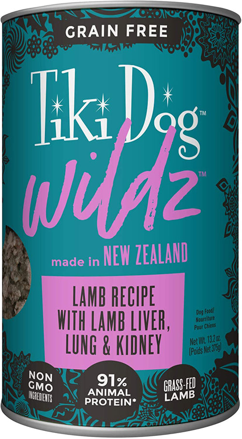 Tiki Pets Dog Wildz Lamb Recipe with Lamb Liver, Lung & Kidney 13.2oz. (Case Of 12)