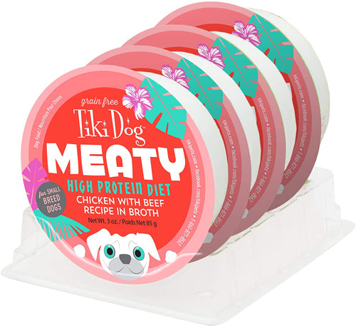 Tiki Pets Dog Meaty Chicken with Beef 3oz (Case Of 4)