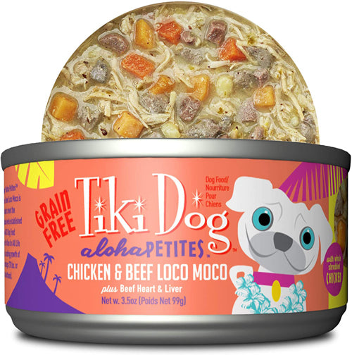 Tiki Pets Dog Aloha Petites Chicken & Beef Liver 3.5oz. (Case Of 12)