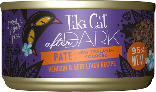 Tiki Pets Cat After Dark Venison & Beef Liver Pat? 3oz. (Case Of 12)