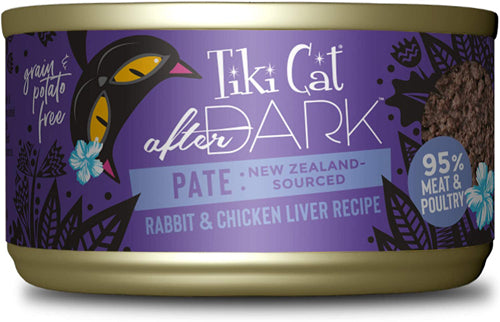 Tiki Pets Cat After Dark Rabbit & Chicken Liver Pat?? 3oz. (Case Of 12)