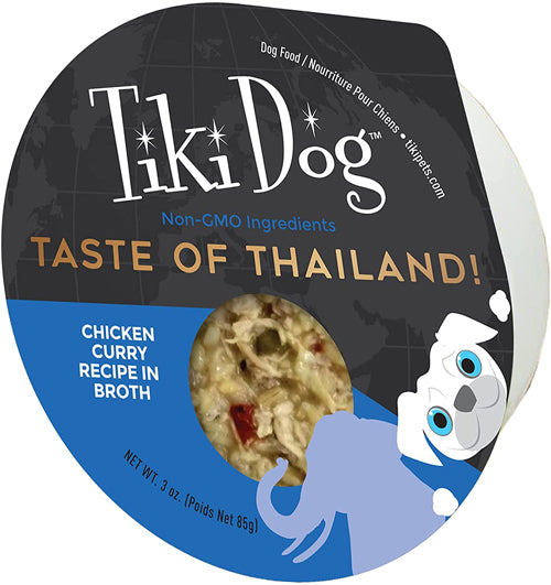 Tiki Pets Dog Taste of the World Thai Chicken Curry 3oz. (Case Of 4)