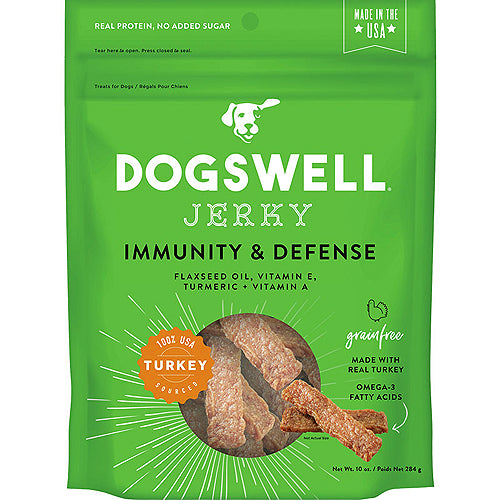 Dogswell Dog Immune Defense Jerky Grain Free Turkey 10Oz