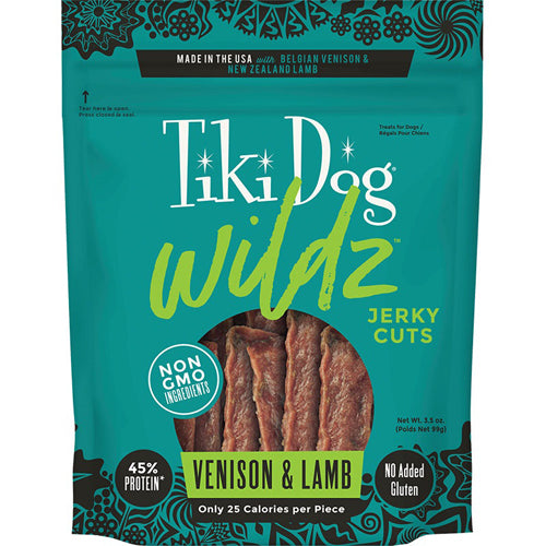 Tiki Pet Dog Wildz Jerky Grain Free Venison & Lamb 3.5Oz
