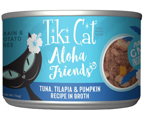 Tiki Pets Cat Aloha Friends Tuna, Tilapia & Pumpkin 5.5oz. (Case Of 8)