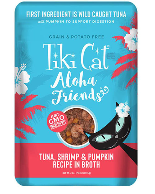 Tiki Pets Cat Aloha Friends Tuna and Shrimp 3oz. Pouch (Case Of 12)