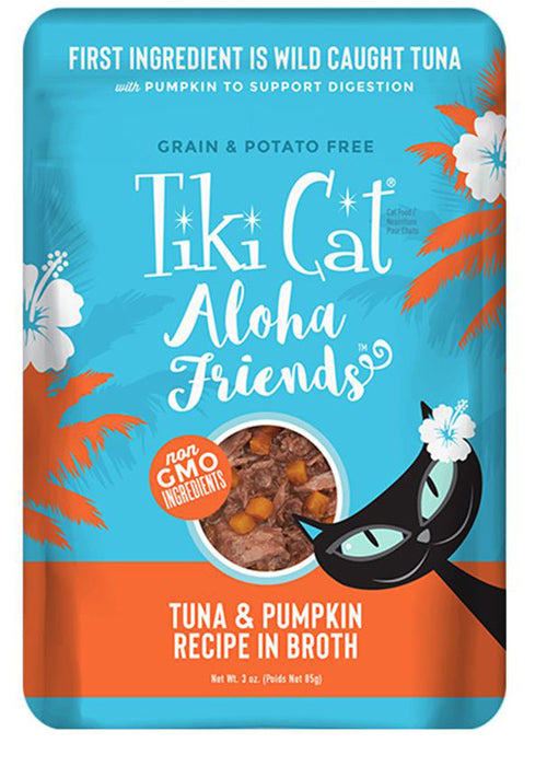 Tiki Pets Cat Aloha Friends Tuna and Pumpkin 3oz. Pouch (Case Of 12)