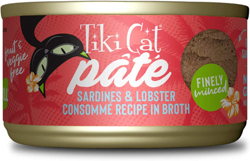 Tiki Pets Cat Grill Sardines & Lobster Consomme Pate 2.8oz. (Case Of 12)
