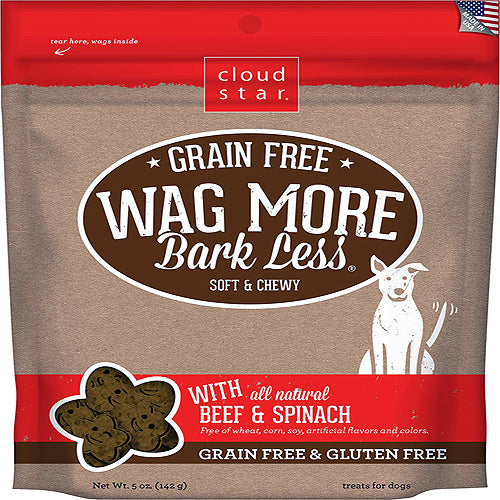 Cloud Star Wagmore Dog Grain Free Soft and Chewy Cheddar 5Oz