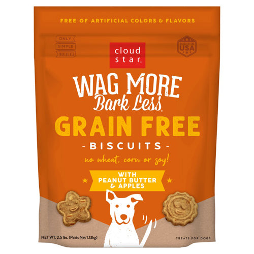 Cloudstar WAG MORE DOG GRAIN FREE PEANUT BUTTER & APPLES 2.5LB