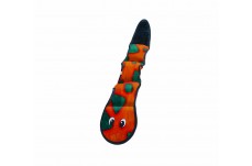Outward Hound Invincibles Dog Toy Snake 3 Squeakers Orange/Blue Large