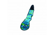 Outward Hound Invincibles Dog Toy Snake 3 Squeakers Blue/Green Large