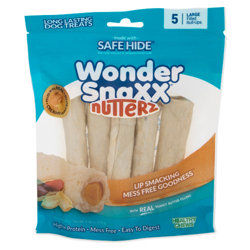 Wonder SnaXX NutterZ Dog Treat Real peanut butter 1ea/5 ct, LG