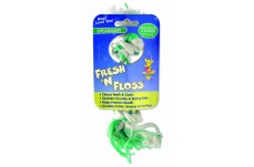 Booda Fresh N Floss 2-Knot Rope Bone Dog Toy Spearmint 2 Knots Rope Bone Green Extra Small