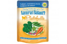 Natural Balance Pet Foods Platefulls Turkey Chicken & Duck Formula in Gravy Cat Wet Food 3 oz 24 Pack