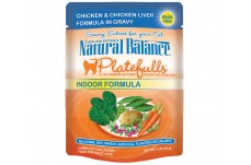 Natural Balance Pet Foods Platefulls Indoor Chicken & Chicken Liver Formula Cat Wet Food 3 oz 24 Pack