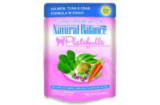 Natural Balance Pet Foods Platefulls Salmon, Tuna & Crab Formula in Gravy Cat Wet Food 3 oz 24 Pack