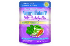 Natural Balance Pet Foods Platefulls Indoor Turkey & Duck Formula in Gravy Cat Wet Food 3 oz 24 Pack