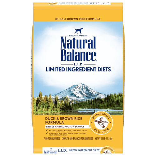 Natural Balance Pet Foods LID Duck and Brown Rice Adult Dry Dog Food 26 lb