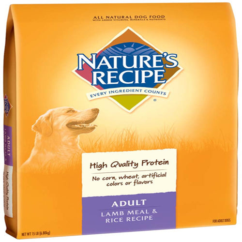 Natures Recipe Adult Lamb Meal and Rice Dry Dog Food 15 Lb