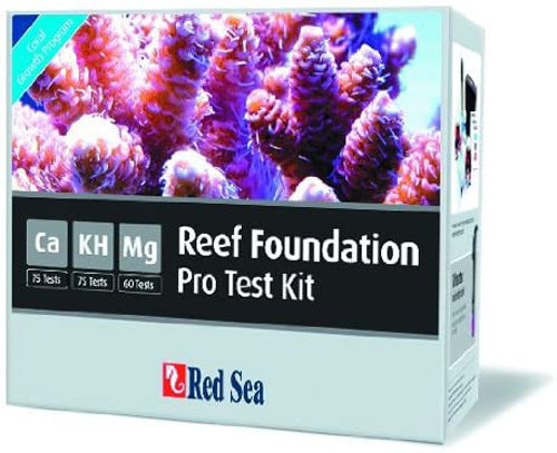Red Sea Reef Foundation Pro Test Kit Calcium: 75 tests KH/Alkalinity: 75 tests Magnesium: 60 tests