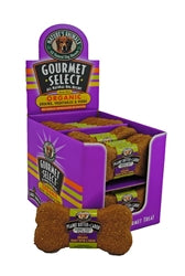 Natures Animals Gourmet Select Organic Bone Peanut Butter & Carob Dog Treat Display 4 in 24 Count