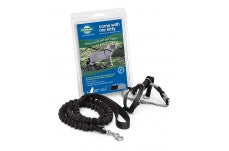 PetSafe Premier Come With Me Kitty Harness & Bungee Leash Combo Black, Silver Small
