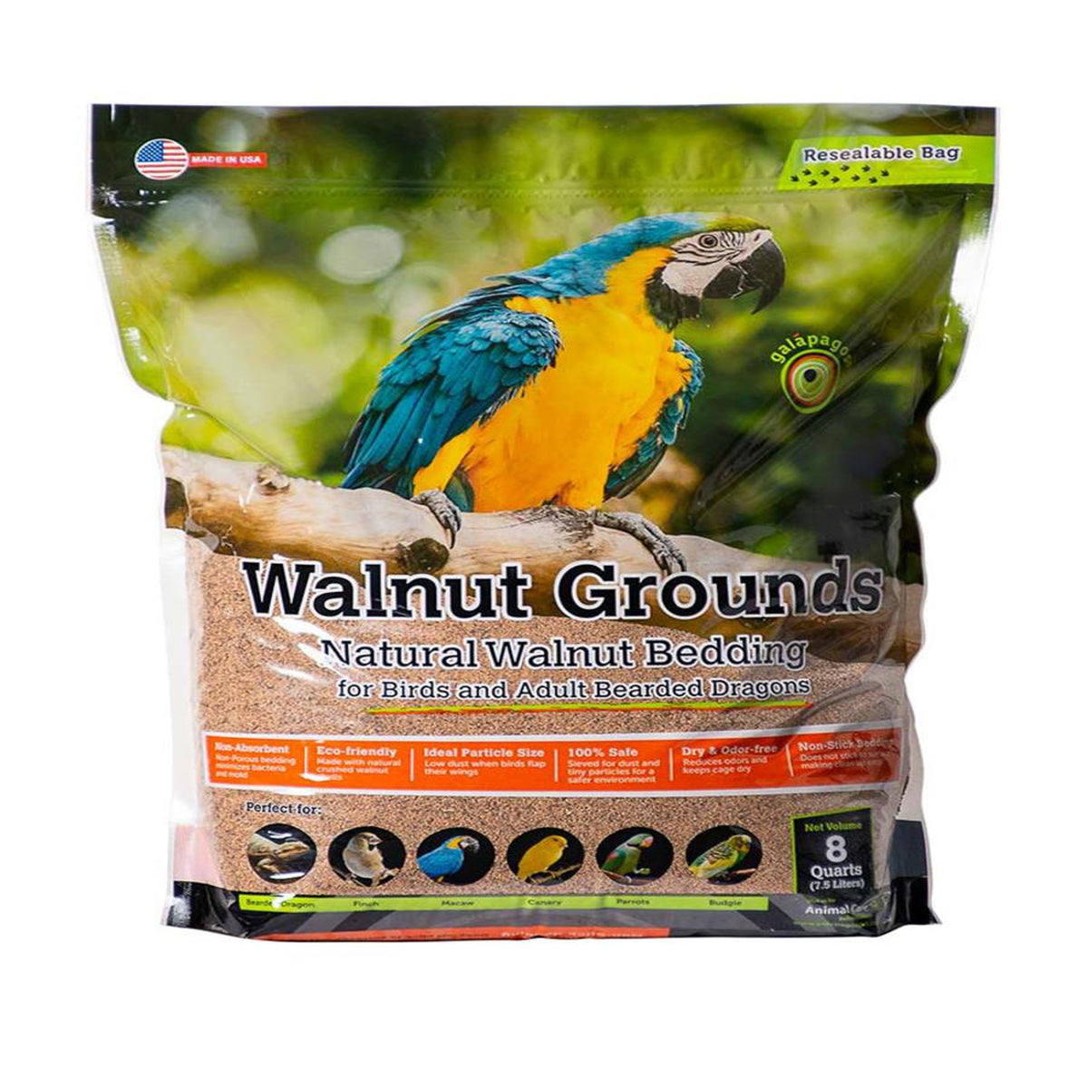 Galapagos Walnut Grounds Bedding Natural 1ea/8 qt