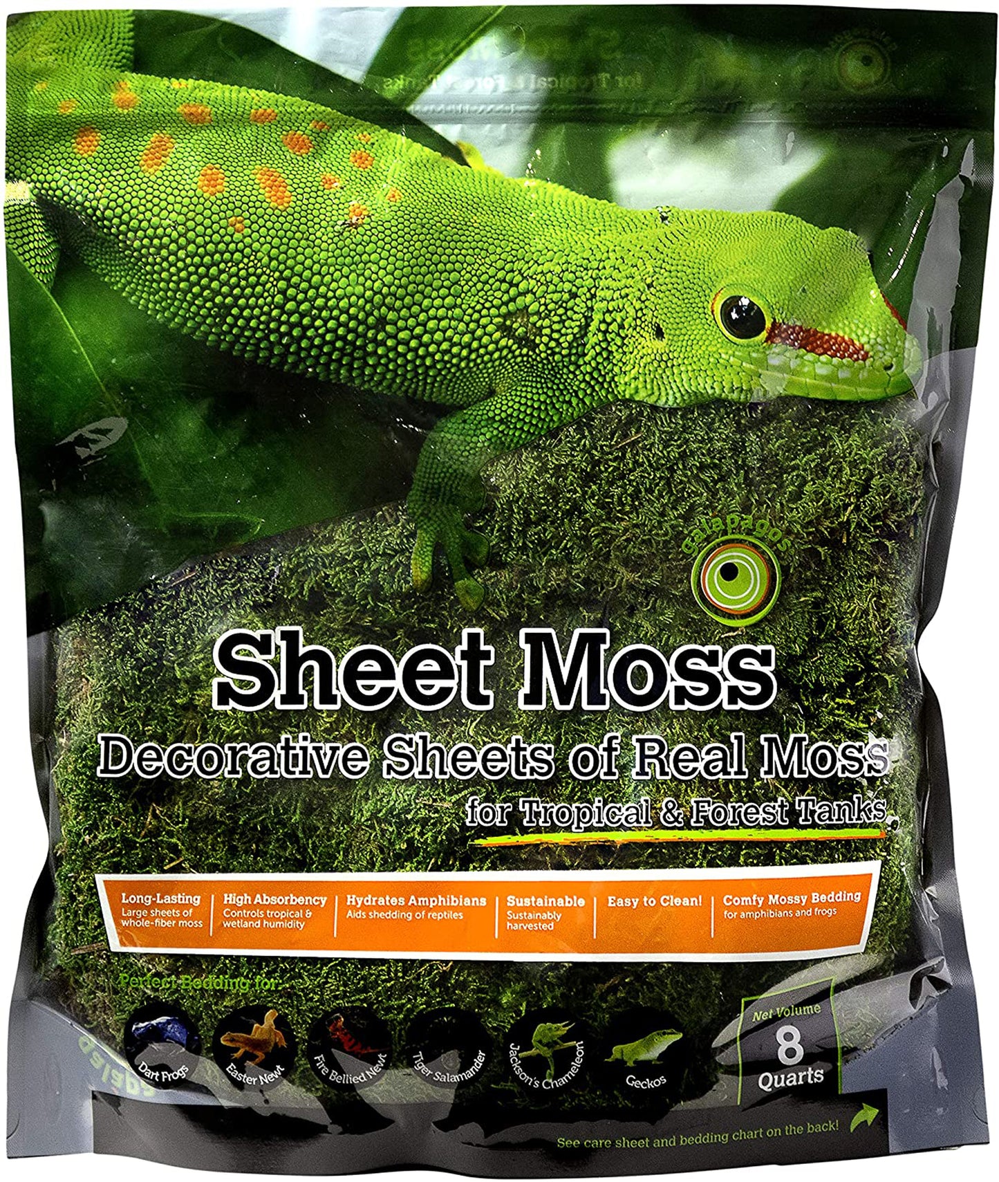Galapagos Sheet Moss Decorative Sheet of Real Moss Substrate Fresh Green 8 qt