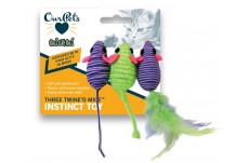 OurPets Three Twined Mice Catnip Toy Green, Purple 3 Pack