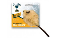 Ourpets Wooly Mouse Squeaking Long-Haired Mouse Cat Toy With Catnip Inside Brown 1Ea