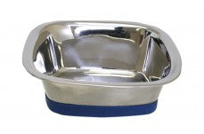 Ourpets Premium Stainless Steel Square Dog Bowl Silver Large