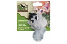 Ourpets Play-N-Squeak Backyard Raccoon Catnip Toy Grey, Black 1Ea