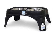 Ourpets Bone Dog Feeder Black 8 In