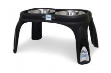 Ourpets Bone Dog Feeder Black 12 In