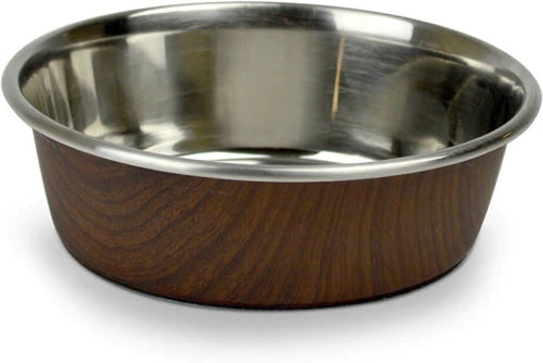 OurPets Durapet Wood Grain Bowl Dark Brown, 1ea/4 Cups