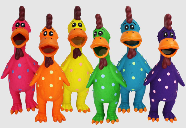 Multipet Globkens Chicken Dog Toy Assorted Mini 5.6 in