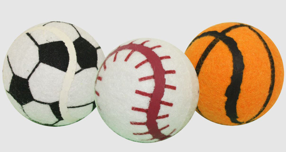 Multipet Tennis Sports Balls Assortment 2.5 inch