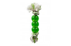 Multipet Canine Clean Rope Dog Toy With 3 Tpr Balls Green 6.5 In