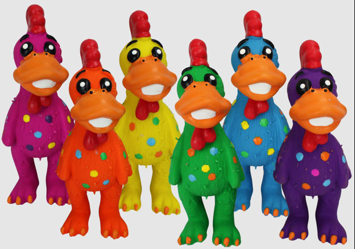 Multipet Globkens Chicken Dog Toy Assorted Large 11.5 in