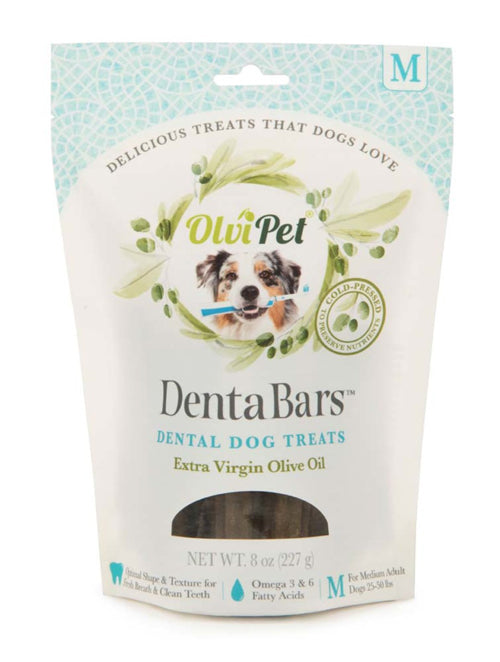 OlviPet Denta Bars Dog Dental Treat Extra Virgin Olive Oil 8 oz Medium
